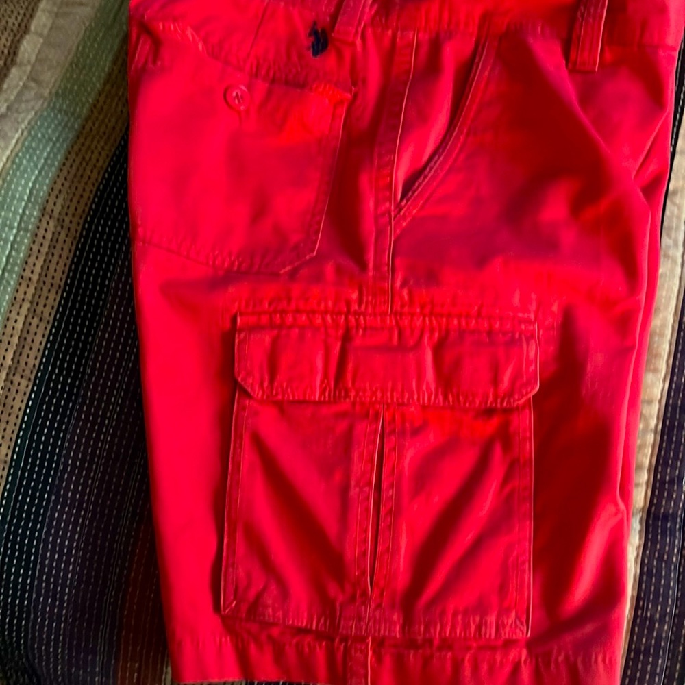 Us polo red cargo shorts size men’s 32